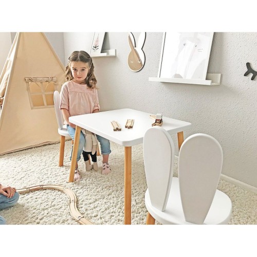 Bee Smart MS-11 Beyaz Naturel Masa Sandalye Seti (1 Masa 2 Sandalye)